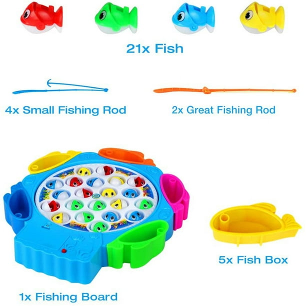 Angling Games Toy for Children 3 4 5 Years Old Boy Girl Board Games with Fish  Toy Fishing Rod Musical Games Educational Game Toy Gift for Children 3 4 5  6 Years Old 