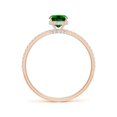 thumbnail image 2 of ANGARA Lab Grown Thin Shank Cushion Emerald Ring with Lab Diamond Accents for Women in 14K Rose Gold (Size-7x5mm) | May Birthstone, Anniversary, Jewelry Gift for Women | Lab-Grown Emerald Ring, 2 of 9