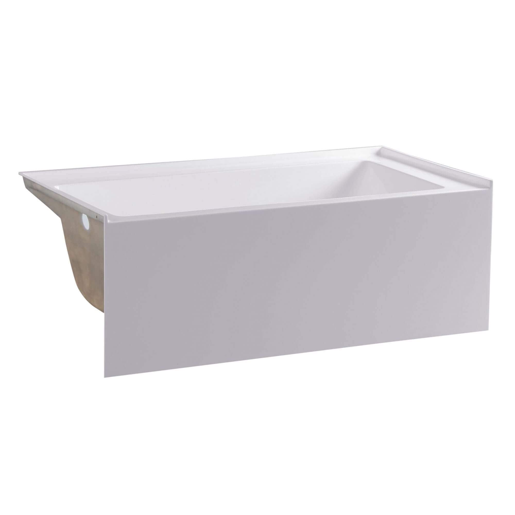 Fine Fixtures AcrylicFiberglass Soaking Bathtub, White. Alcove/Apron