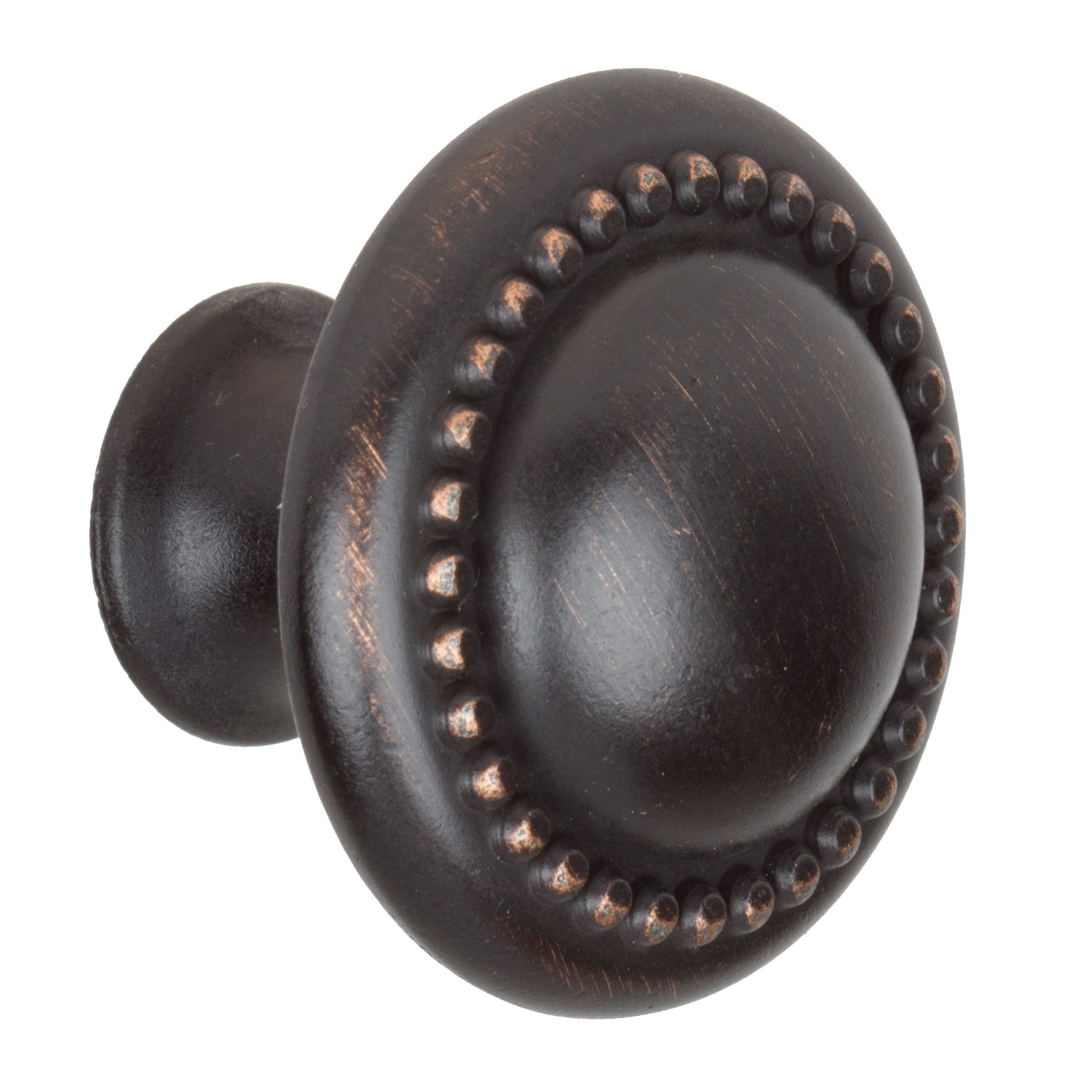 GlideRite 1.25 in. Round Beaded Cabinet Knob, Oil Rubbed Bronze