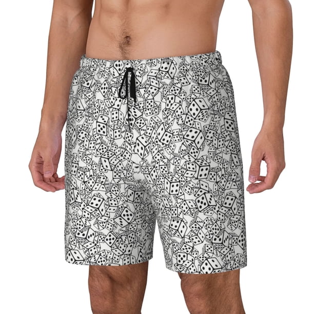 Fotbe Dice Cubes Traje de Baño para Hombre – Shorts de Natación de Secado Rápido con Forro y Bolsillos-3X-Large