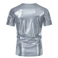 thumbnail image 4 of Razzly Men's Tees Big And Tall Tee Shirts for Men Fitted T Shirts for Men Compression Shirt Men Short Sleeves for Men Dark Tee Night Shirt Thick T Shirts Big Men T Shirts Large T Shirts(Silver,XL), 4 of 6