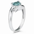 thumbnail image 2 of SZUL Women's Trillion Cut Aquamarine and Diamond Ring in 14K White Gold, 2 of 5