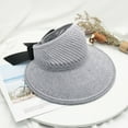 thumbnail image 2 of ZHENHONG Sun Hats for Women Foldable Wide Brim Straw Visors Bow Beach Hat Summer Summer Hat, 2 of 4
