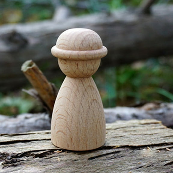 HOMOBABE Peg Dolls Beige Wood 4Pcs 2.8x1.3in