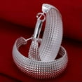 thumbnail image 4 of K-KED Wholesale 5 Pairs 925Sterling Silver Wide Mesh Circle Women Hoop Earrings EW064, 4 of 4