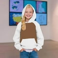 thumbnail image 7 of Mercatoo Youth Ho𝐨die Sweatshirt 𝗖olorblock Color Long Sleeve Pullover Ho𝐨die for Girls Boys with Pocket, 7 of 7