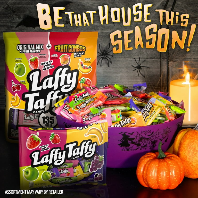 Laffy Taffy Halloween Candy, 135 Piece Fruit Flavored Mix Bag