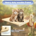 thumbnail image 3 of Suction Cup Folding Cat Window Perch No Drilling Wood Frame Cat Window Hammock for Indoor Living Room Bedroom, 3 of 10