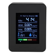 M Buder Portable Air Quality Detector CO2 TVOC HCHO Humidity Temperature 5 in 1 Multifunctional Indoor Air Quality Tester Meter, LCD Display, Carbon Dioxide Monitor for Home Office, Black