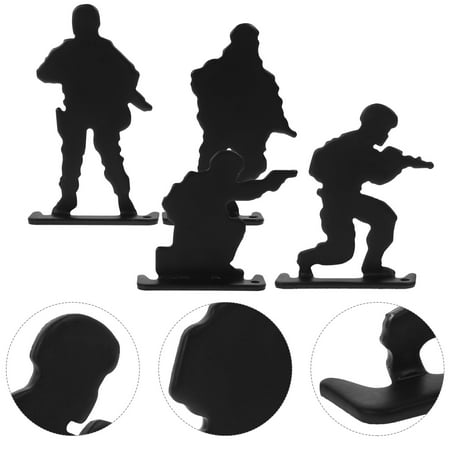 MOKKHNB Indoor Game Shooting Targets Black 4pcs 3.5x1.8x0.7in