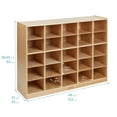 thumbnail image 2 of ECR4Kids 25 Cubby Mobile Tray Cabinet and 25 Scoop Front Storage Bins, 5x5, Kids Furniture, Natural, 2 of 9