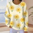 thumbnail image 2 of Kaondbfi Women's Lily of the Valley Flower Print Pullover Tops Fall Fashion Round Neck Loose Hoodless Sweatshirts for Women, 2 of 5
