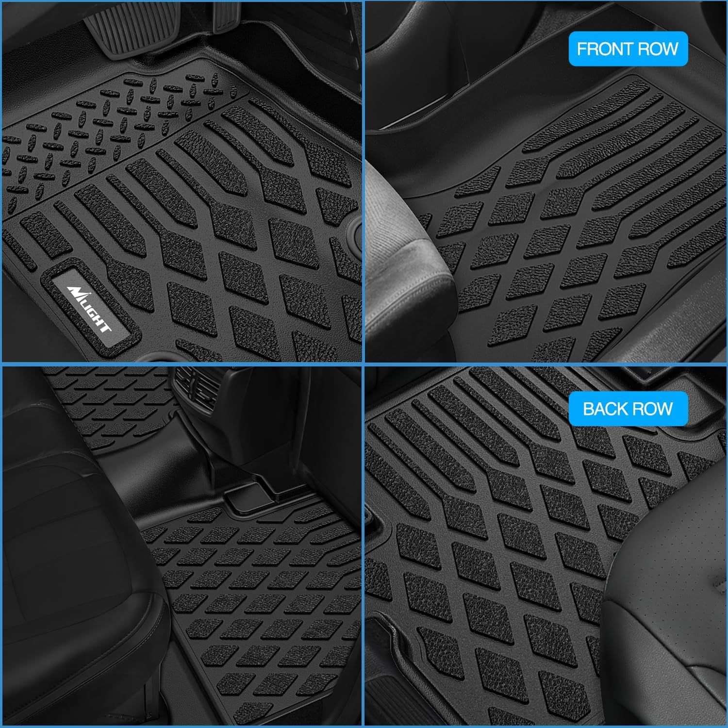 Nilight TPE Floor Mats for Honda Odyssey 2011 2012 2013 2014 2015 2016 2017 All Weather Custom Fit Heavy Duty Floor Liners