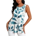 thumbnail image 5 of Pounoo Women's Floral Tank Tops Crew Neck Sleeveless Floral Print Casual Tops Summer Loose Fit Comfy Tunics Gift, 5 of 6