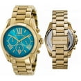 thumbnail image 3 of Michael Kors Women's MK5975 Bradshaw Turquoise Dial Yellow Gold Steel Chronograph Watch, 3 of 4