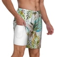 thumbnail image 3 of Picia Watercolor Palm Tree pattern Mens Swim Trunks with Compression Liner Stretch Beach Shorts Quick Dry with Zipper Pockets No-Chafing Board Shorts-Large, 3 of 9