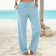 thumbnail image 2 of Gibobby Women's Wide Leg Sweatpants High Waisted Split Flare Leg Workout Pants with Pockets(Light Blue,M), 2 of 5
