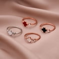 thumbnail image 3 of Anillo sencillo abierto de cuatro hojas para mujer, anillo de dedo índice abierto de moda en oro rosa para mujer, 3 of 5