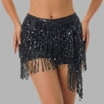 thumbnail image 2 of Wxolcjlv Women's Sequin Tassel Wrap Skort Built‑In Short Lining for Stage Performance Dance Events Skorts, 2 of 4