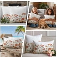 thumbnail image 5 of Pink Orange Pumpkin Fall Outdoor Waterproof Pillow Covers, Flower Thanksgiving Botanical Decorative Square Throw Pillowcase Sofa Cushion Sham for Patio/Couch/Chair, 16"x16" 2 Pack, 5 of 8