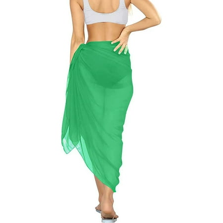Women s Sarong Pareo Chiffon Bikini Cover Up Swimsuit Shawl (145*110cm Green)