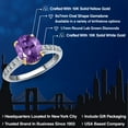 thumbnail image 2 of Gem Stone King 10K Two Tone Gold Purple Amethyst and Lab Grown Diamond Engagement Ring for Women | 1.80 Cttw | Oval 9X7MM | Gemstone February Birthstone | Size 5, 2 of 6