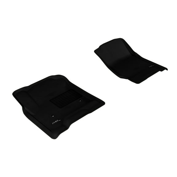 3D MAXpider Front Row Custom Fit All-Weather Floor Mat for Select Chevrolet Equinox/GMC Terrain Models - Kagu Rubber (Black)