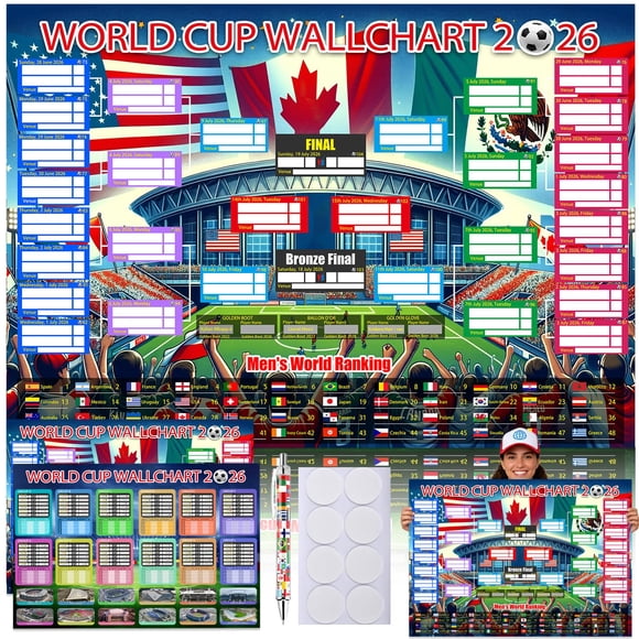 Póster Zeptrix Calendario del Mundial 2026 - Set de 48 Equipos