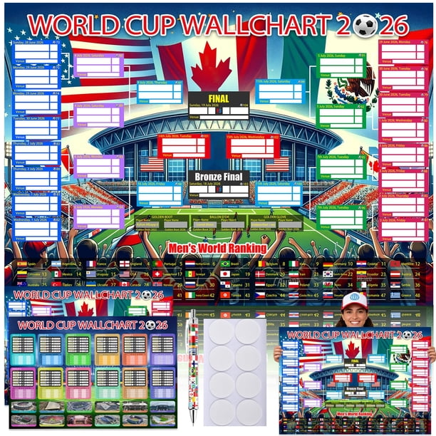 Póster Zeptrix Calendario del Mundial 2026 - Set de 48 Equipos