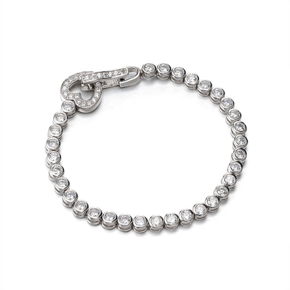 3MM Bezel Tennis Bracelet for Women 5A CZ Clear Women Chain Bracelet S925 Sterling Silver Tennis Bracelets Elegant Jewelry Accessories 6-7.5 Inch