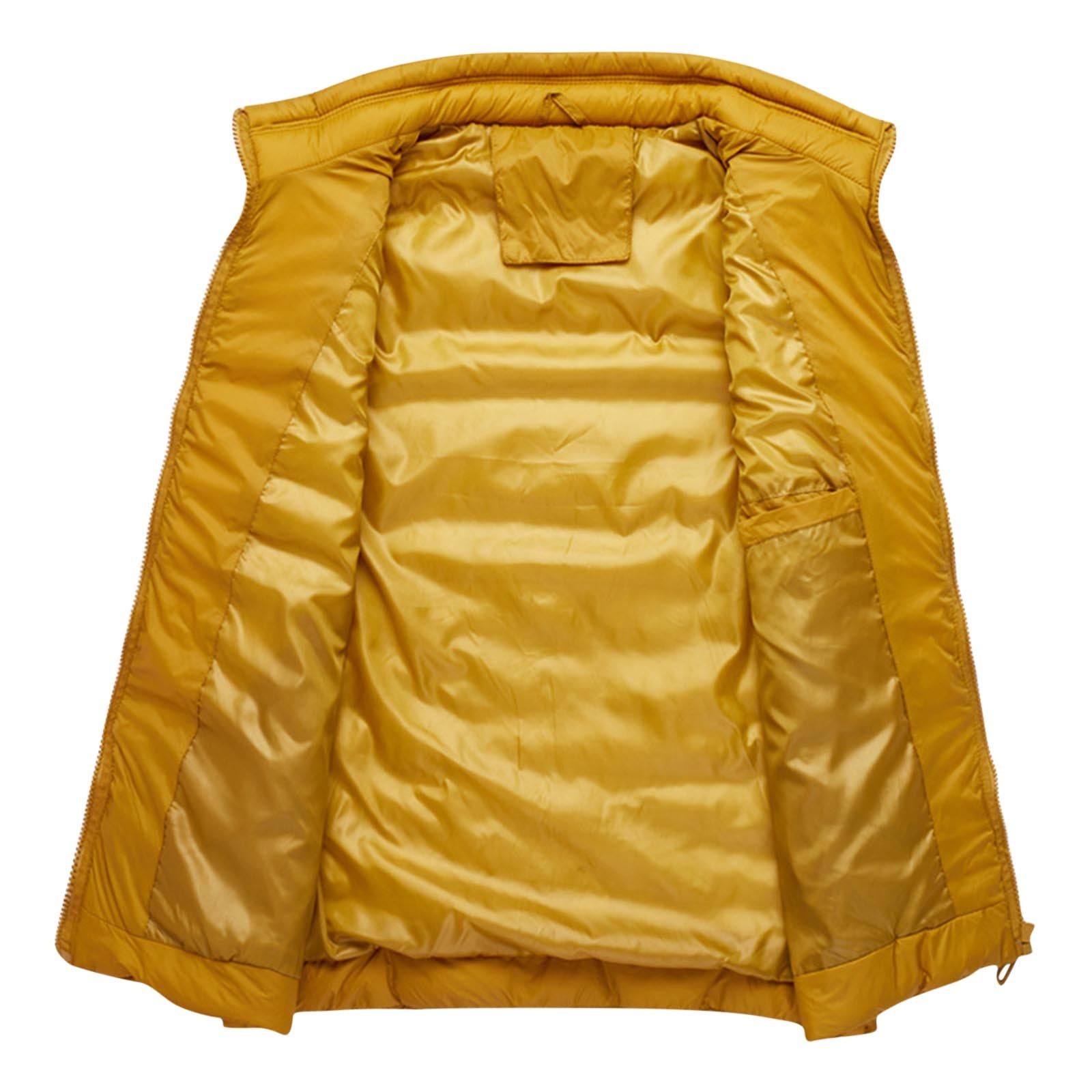 safuny Men's Lightweight Packable Insulated Puffer Vest Outerwear, Warm Winter Sleeveless Jacket for Golf Running Yellow M