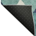 thumbnail image 6 of HomeRoots 676443 8 ft. Teal Navy Blue & Ivory Southwestern Washable Round Area Rug with UV Protection, 6 of 9