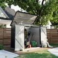 thumbnail image 5 of Outdoor Metal Storage Shed 3.3x5.6ft, Waterproof Trash Can Shed w/Lid & Chain for Garden, Backyard, Patio, Aoxun, 5 of 8