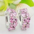 thumbnail image 4 of K-KED Women Delicate Jewelry Silver Stud Earrings Cubic Zirconia Wedding Party Gifts A Pair-#8, 4 of 6