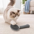 thumbnail image 5 of Euqvunn Cat & Dog Grooming Brush – Self-Cleaning Slicker Brush for Shedding, Removes Loose Fur & Tangles, Gentle & Skin-Friendly, Perfect for All Coat Types – Gray, 5 of 13