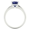 thumbnail image 4 of 2 ctw Solitaire Anniversary Ring for Women | Cushion Cut Simulated Tanzanite | Hyperallergenic Solid 18K White Gold, 4 of 5