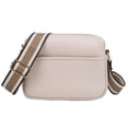 thumbnail image 1 of Bolso bandolera para mujer, de piel, con correa ancha, para el hombro, diseño moderno, para cámara, con cremallera superior, 1 of 6