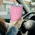 thumbnail image 6 of KLL Snowflake pink backgrounds Print 40oz Stainless Steel Insulated Car Cup with Spillproof Lid - Keep Your Drink Hot or Cold on the Go-Without Straw, 6 of 8
