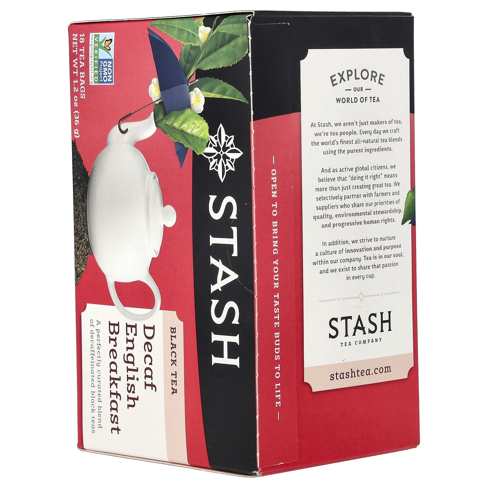 (5 pack) Stash Decaf English Breakfast Tea Bags, 18 Count, 1.2 Oz