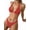 Red, variant on Women'S Polka Dots Bikini Set Halter Triangle Swimsuit 2 Piece Bathing Suit Dark Brown M