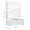 thumbnail image 2 of vidaXL Garden Raised Bed with Trellis, Planter with Drainage Hole, White, 39.4"x16.9"x55.9", PP, 2 of 9
