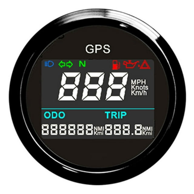 52mm Digital GPS Speedometer Adjustable Milea 999 Mph Knots Km/h LCD Speed Odometer Gau For Car Boat Motorcycle RV Camper