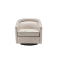 thumbnail image 4 of Wovenbyrd Caitlyn Classic Barrel Swivel Chair, Distressed Cream Faux Leather (Set of 1), 4 of 6