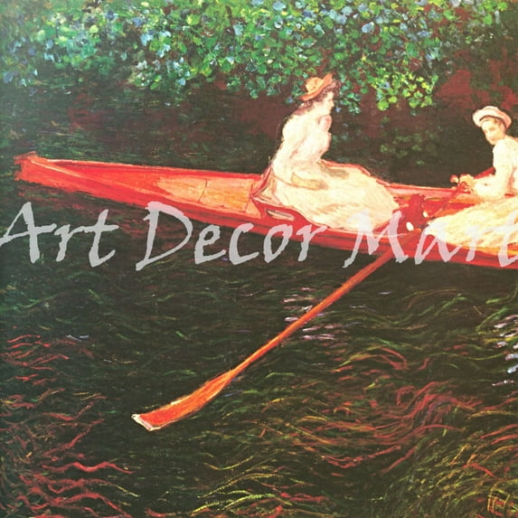 Boating On The River Epte-Monet - CANVAS OR FINE PRINT WALL ART