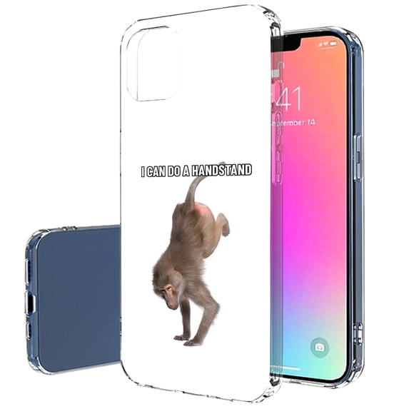 TalkingCase Slim Case for Apple iPhone 14, Slim Thin Gel Tpu Cover, Meme Monkey Print, Light Weight, Flexible, Soft, Anti-Scratch, Printed in USA