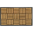 thumbnail image 4 of FH Home Non Slip Doormat - Durable, Thin - Natural Coir & Rubber - Entryway, Front Door, Porch, Patio - Natural Brushed Parquet (24" x 36" Non-Slip), 4 of 8