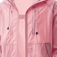 thumbnail image 5 of Zivyakyron Long Sleeve Men Rain Jacket Zip up Outdoor Lightweight Windbreaker Loose Plain Hooded SPF Jacket Pink M, 5 of 5