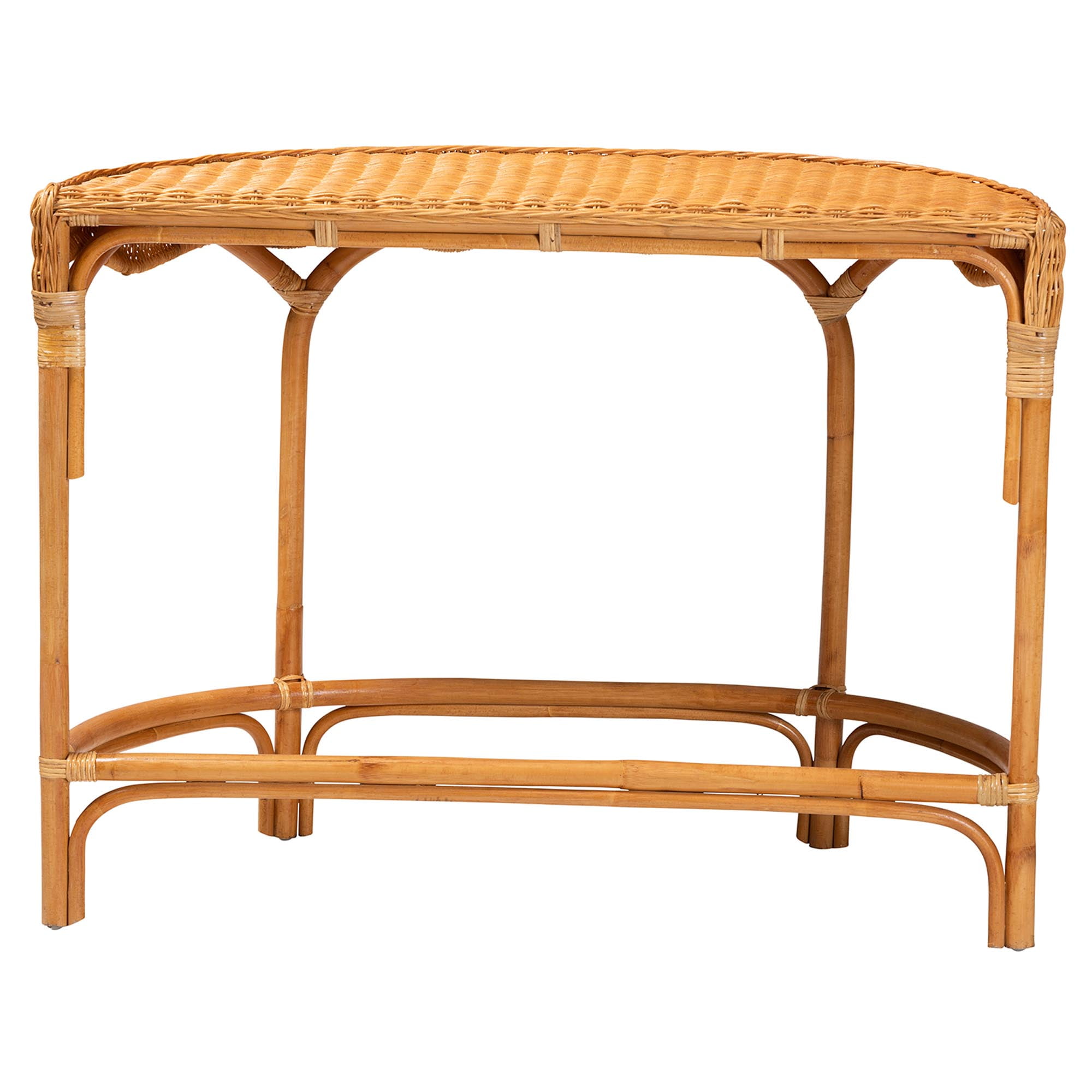 bali & pari Wakana Rattan BOHO Console Tables, Natural Brown