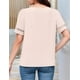 thumbnail image 4 of Camisa Elegante de Corta con Encaje y Mangas Huecas para Mujer, Color Albaricoque XL, 4 of 5